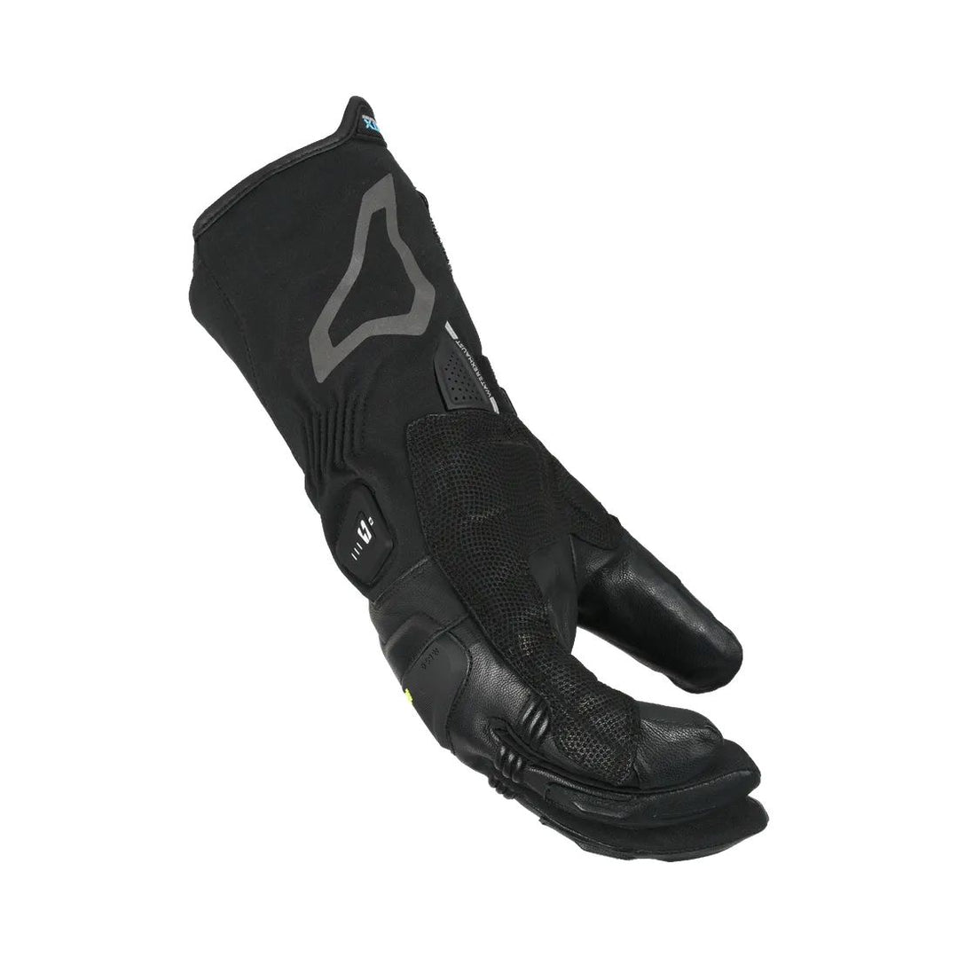 motorcycle glove macna azra rtx  electric heated softflex goat leather black screen cleaner touring adventure adv side