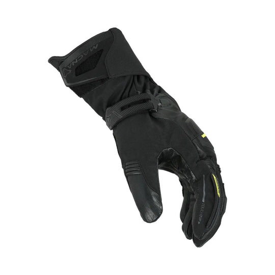 motorcycle glove macna azra rtx electric heated softflex goat leather black screen cleaner touring adventure adv side