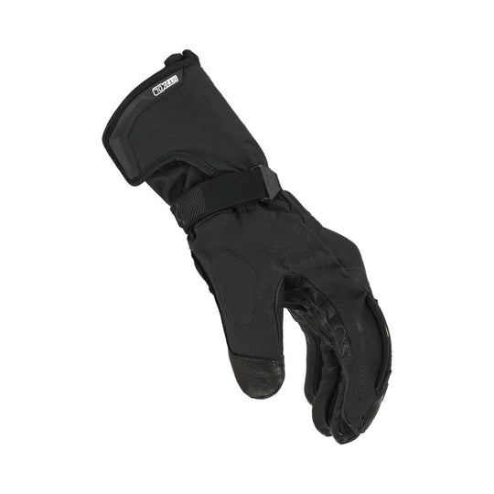 motorcycle gloves macna zembla rtx dl waterproof raintex direct aminated ergo thumb touch tip goat leather thermo lining rissc doubled palm eva black touring adventure adv side