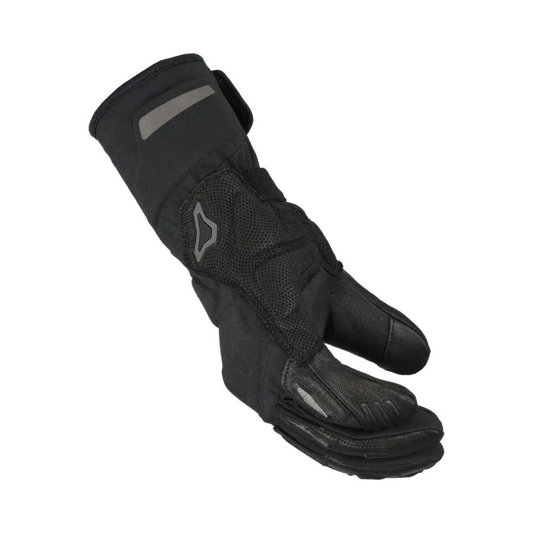 motorcycle gloves macna zembla rtx dl waterproof raintex direct aminated ergo thumb touch tip goat leather thermo lining rissc doubled palm eva black touring adventure adv side