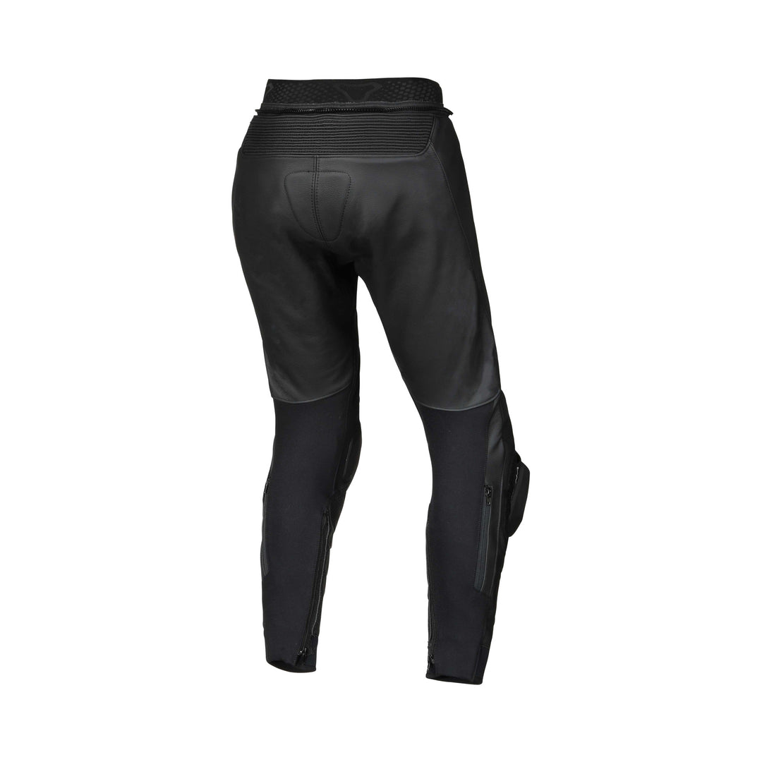 leather pants macna vario womens lady rear black perforated knee sliders riding gear track touring adv back