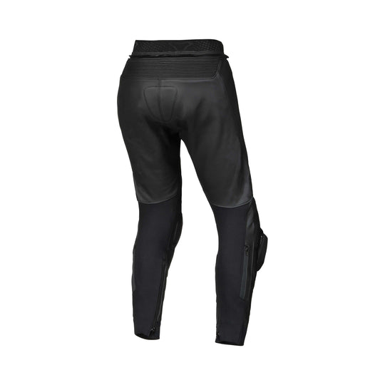 leather pants macna vario womens lady rear black perforated knee sliders riding gear track touring adv back