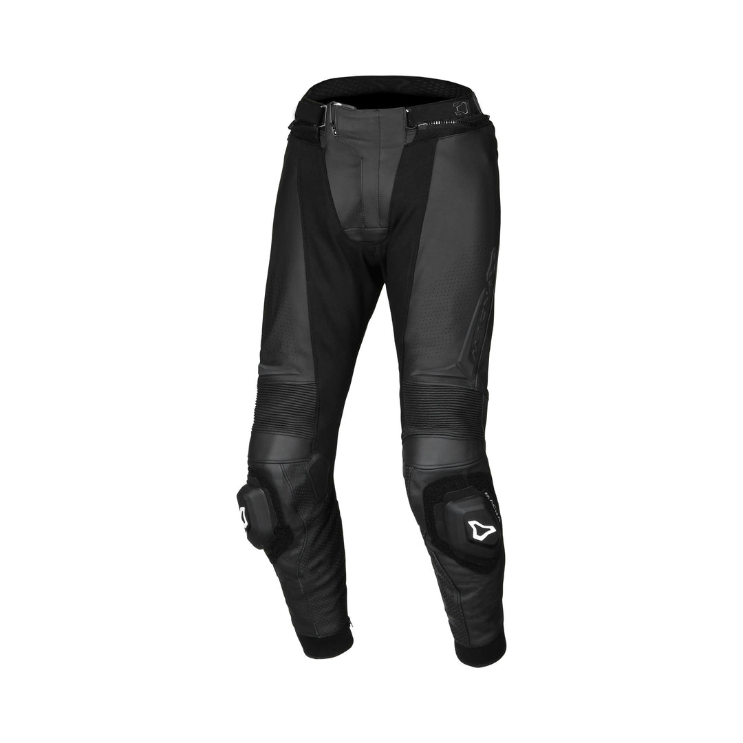 motorcycle pants leather macna vario for men sports touring knee sliders riding gear front