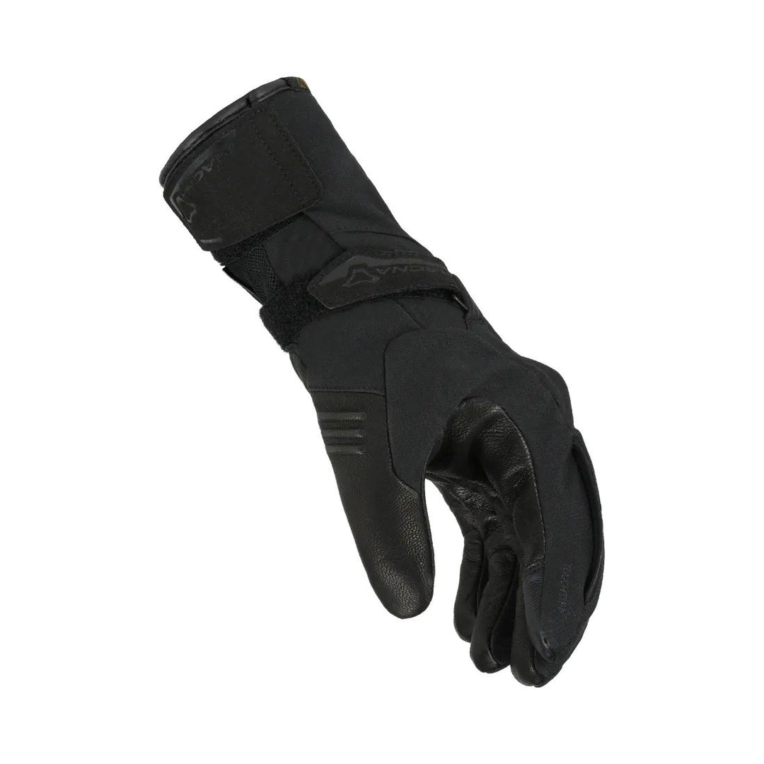 motorcycle gloves macna axista womens ergo thumb eva knuckle waterproof raintex eva double palm goat leather black touring adventure adv side