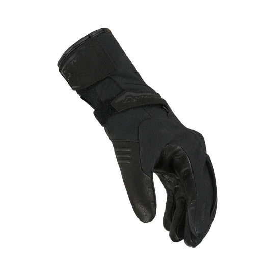 motorcycle gloves macna axista womens ergo thumb eva knuckle waterproof raintex eva double palm goat leather black touring adventure adv side
