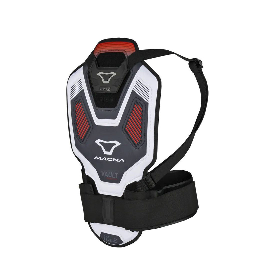 motorcycle jacket macna vault backprotector back protector level 2 eva 3d mesh belt white red black touring adventure adv front