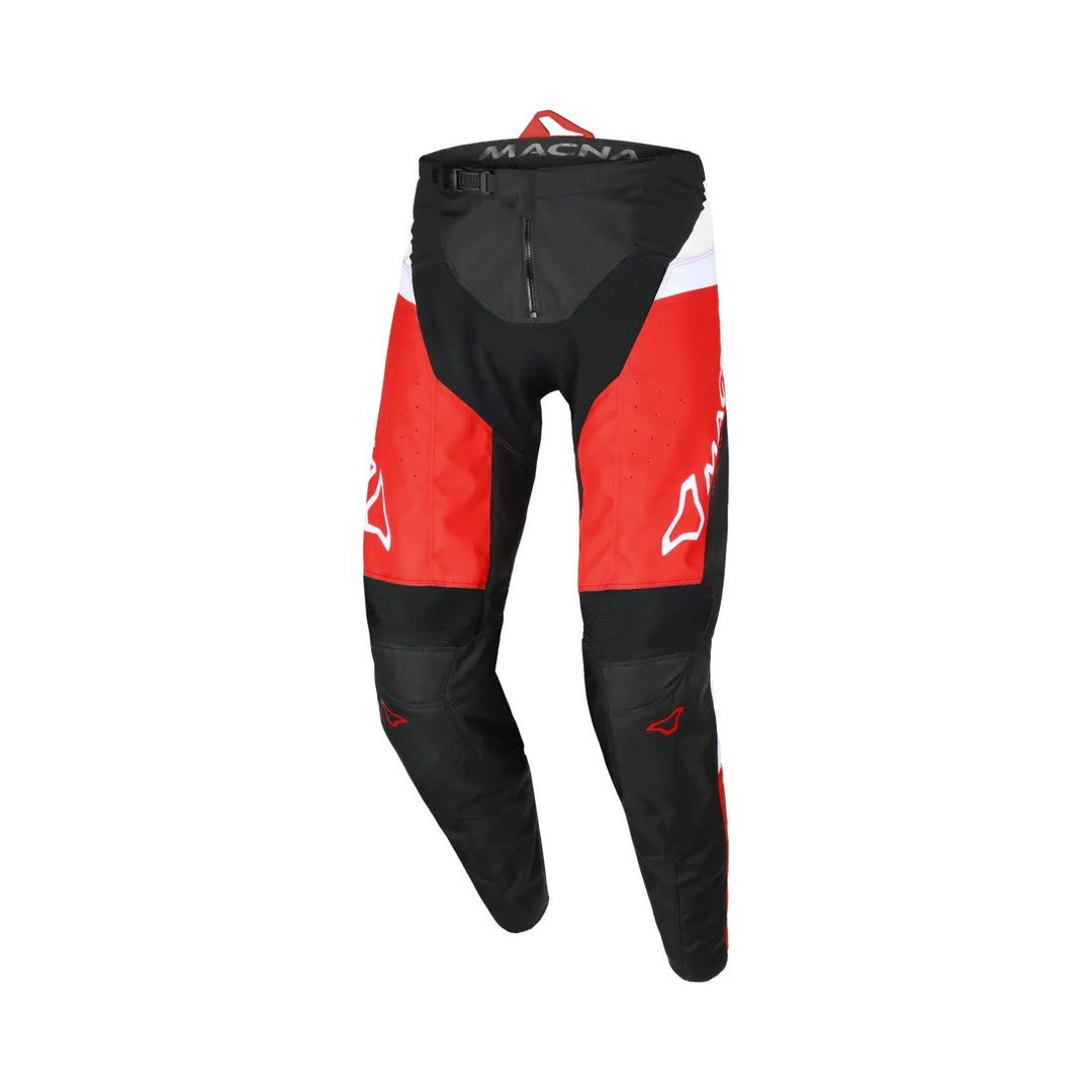 motorcycle pants macna backyard ventilation mesh lining black red touring adventure adv front