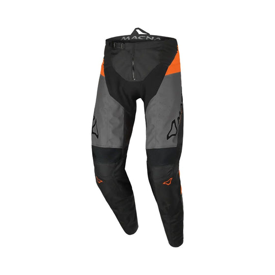 motorcycle pants macna backyard ventilation mesh lining black orange touring adventure adv front