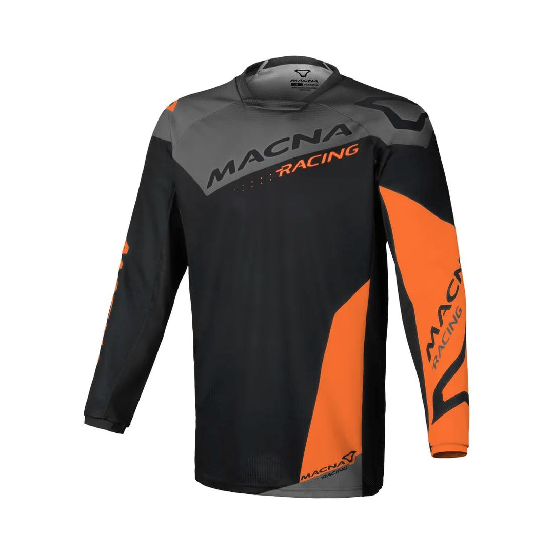 motorcycle shirt macna backyard ventilation mesh black orange touring adventure adv front