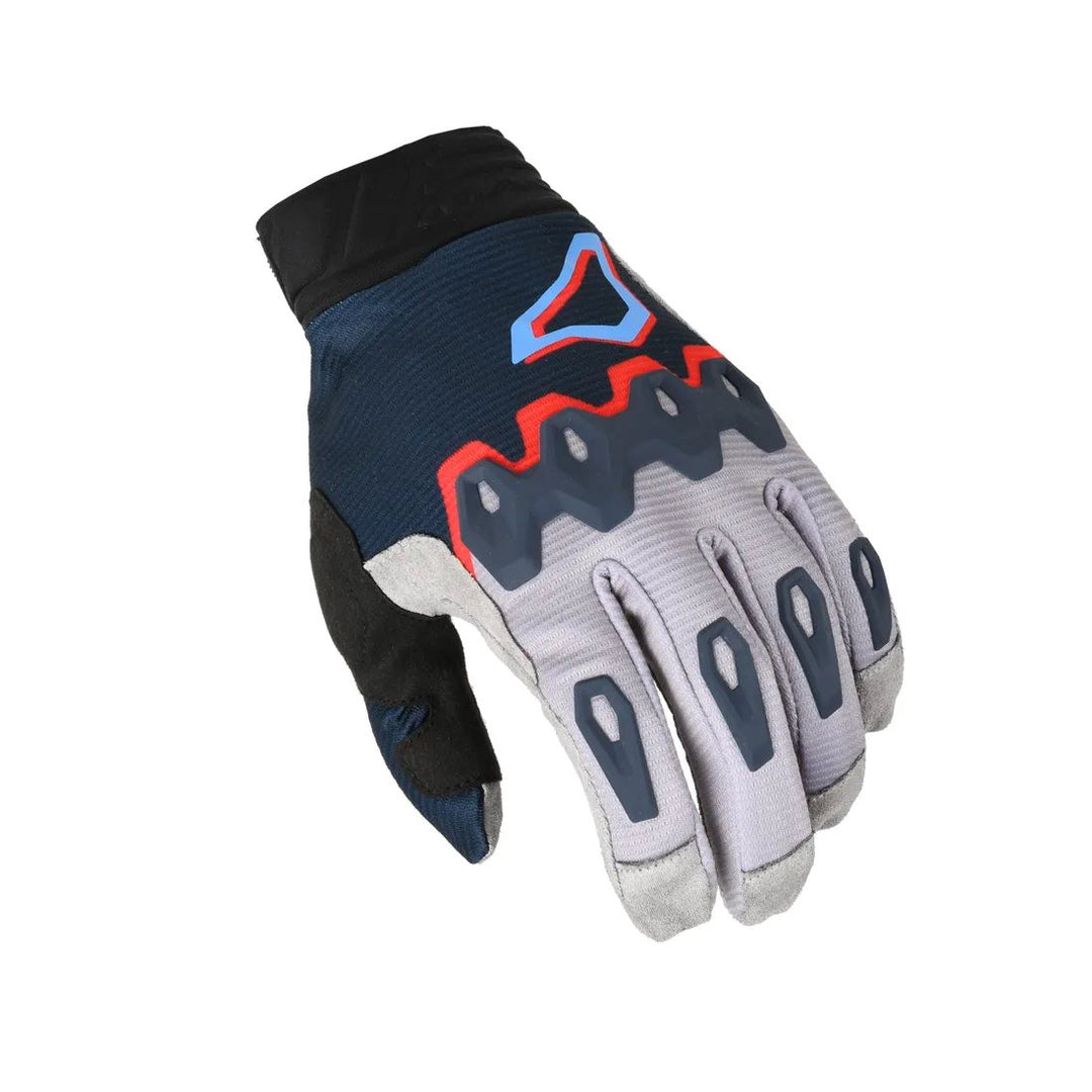 motorcycle gloves macna chameleon exo risc knuckle tpr eva blue red gray touring adventure adv top