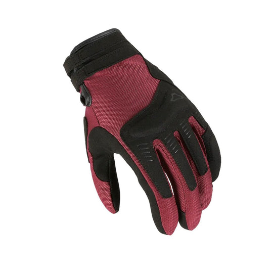 motorcycle gloves macna darko womens ergo thumb grip print eva knuckle tpr palm bordeaux black touring adventure adv top