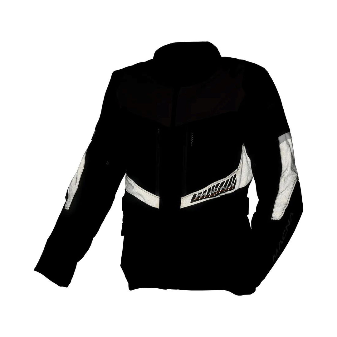 motorcycle jacket macna domane mesh thermos raintex nighteye epg vision tech gray neon yellow touring adventure adv front