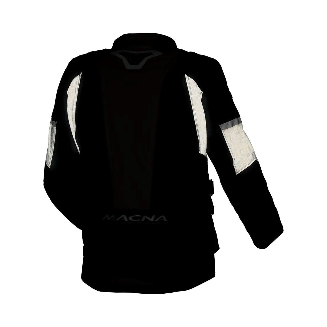 motorcycle jacket macna domane mesh thermos raintex nighteye epg vision tech gray neon yellow touring adventure adv back