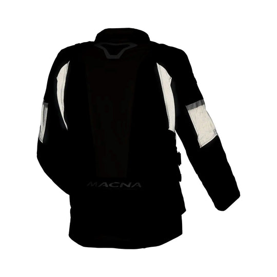 motorcycle jacket macna domane mesh thermos raintex nighteye epg vision tech gray neon yellow touring adventure adv back