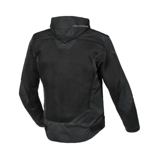 motorcycle jacket macna farrow vents ventilation mesh ripstop airburst black touring adventure adv back