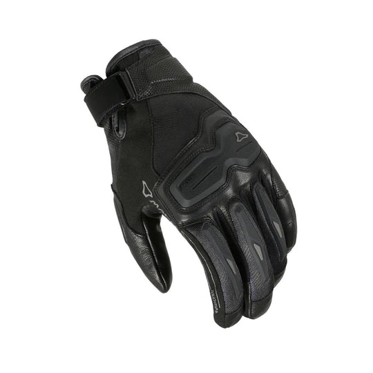 motorcycle gloves macna haros womens goat leather tpr knuckle palm finger thumb black touring adventure adv top
