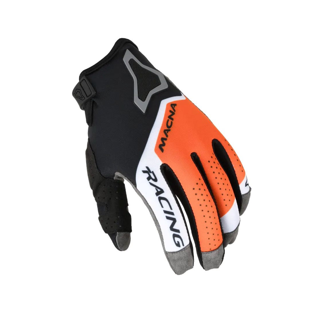 motorcycle gloves macna heat enduro mx eva thumb black gray orange touring adventure adv top