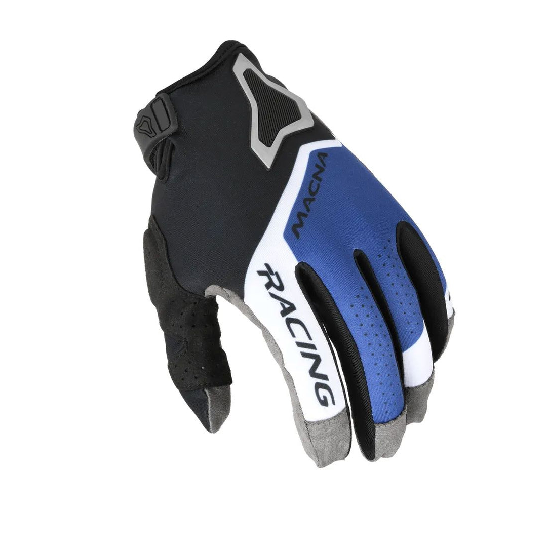 motorcycle gloves macna heat enduro mx eva thumb black blue white touring adventure adv top