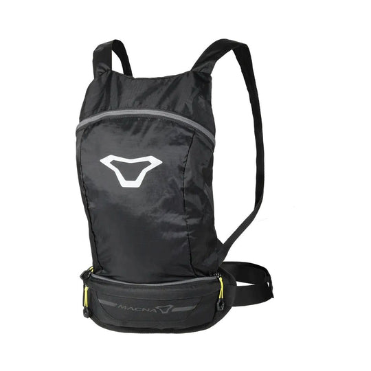 macna motorcycle storage backpack hip bag foldable reflective anti slip adjustable ripstop black 