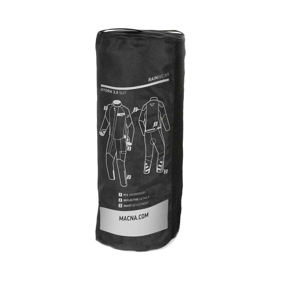 motorcycle rainwear macna hydra rain protection reflection laminated mesh black touring adventure adv  travel pouch