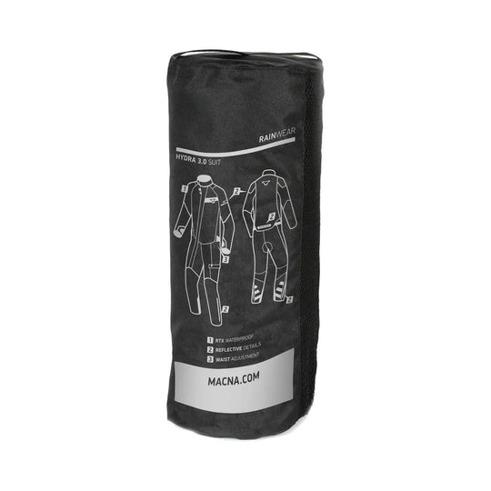 motorcycle rainwear macna hydra rain protection reflection laminated mesh black touring adventure adv  travel pouch