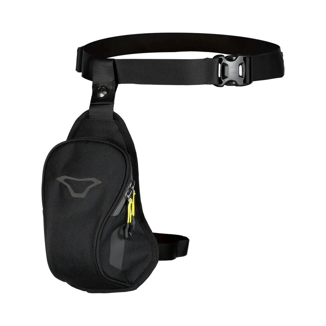 motorcycle leg bag basic waterproof rolltop closure grip print black touring adventure adv front