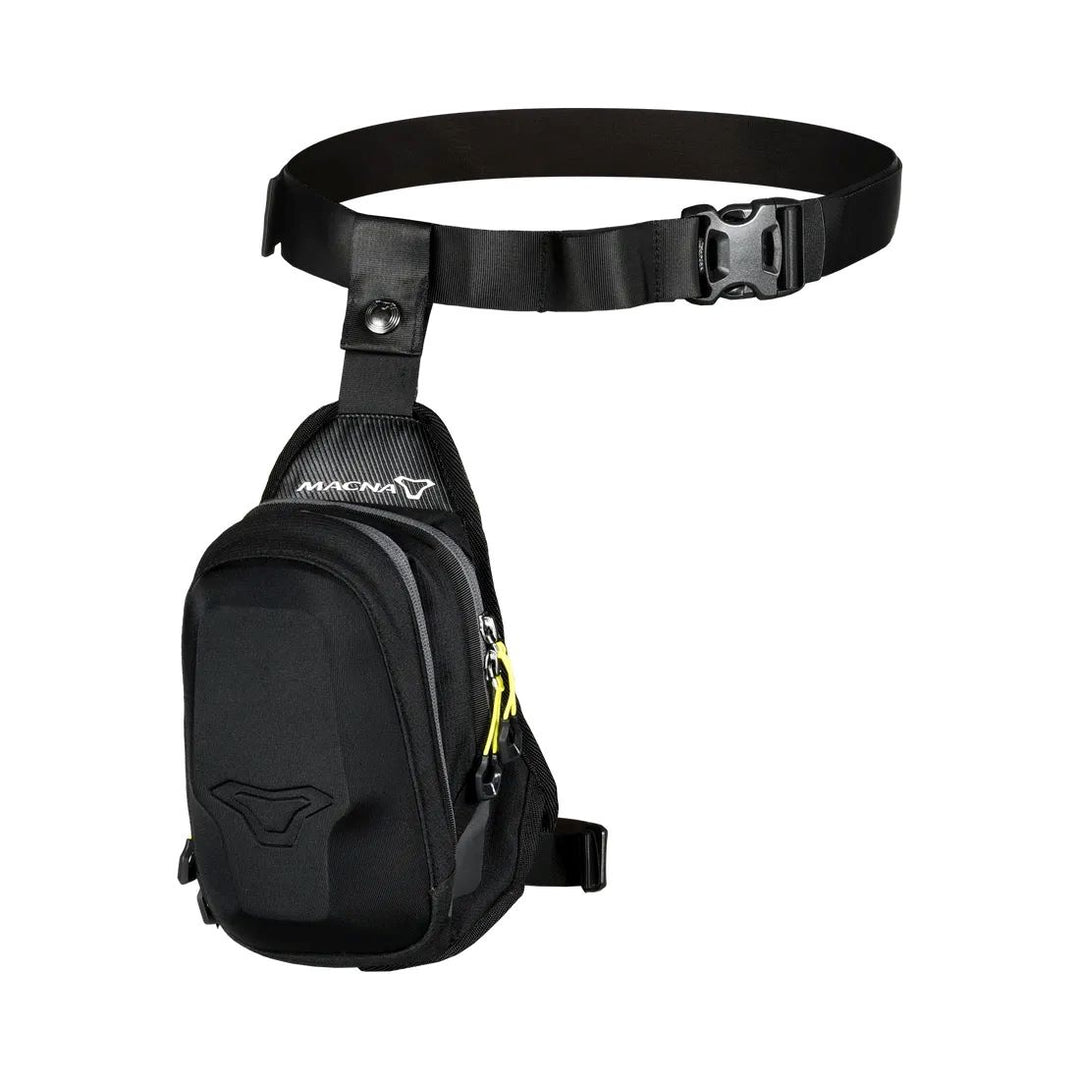 motorcycle leg bag basic waterproof rolltop closure moulded EVA reinforcement black touring adventure adv front