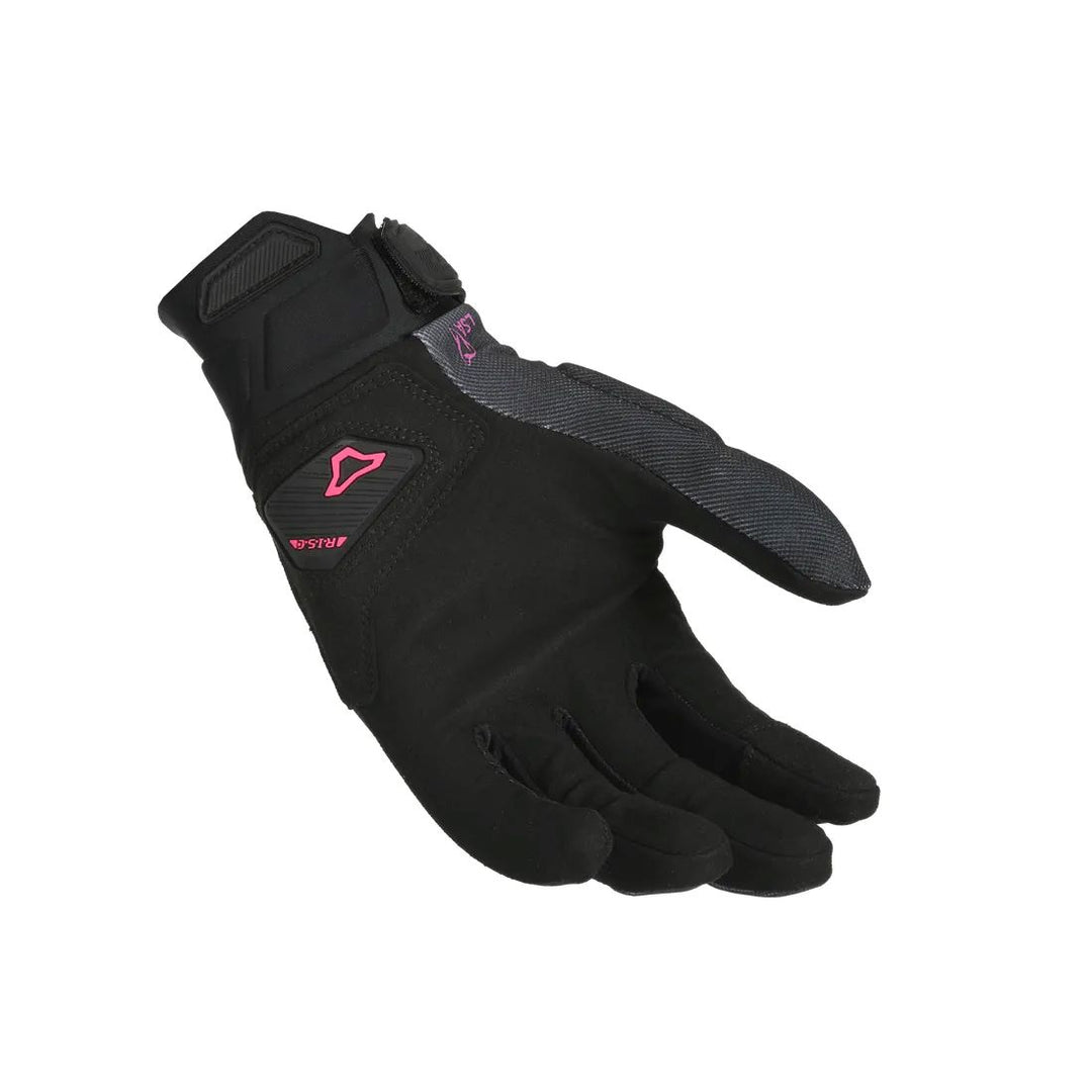 motorcycle gloves macna mana womens TPR knuckle EVA pink black touring adventure adv palm