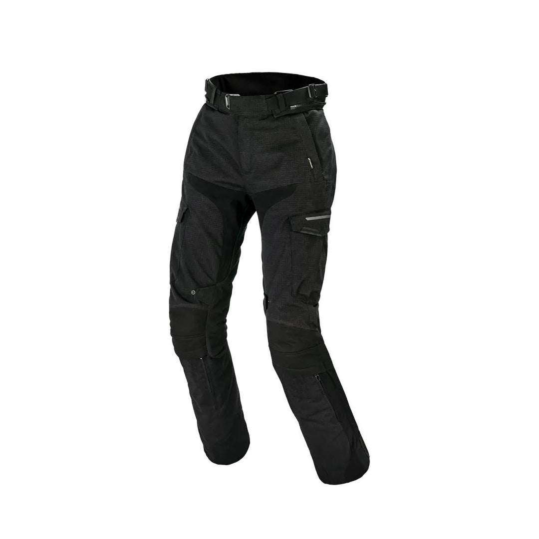 motorcycle pants macna novado womens waterproof raintex mesh detachable thermo reflective air panels heat shield black touring adventure adv front