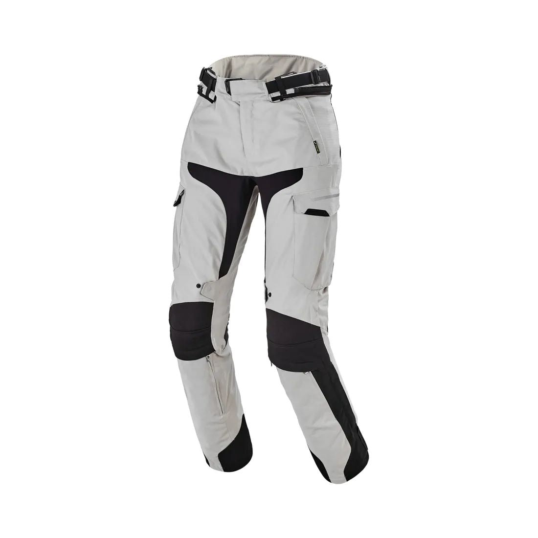 motorcycle pants macna novado womens waterproof raintex mesh detachable thermo reflective air panels heat shield gray black touring adventure adv front