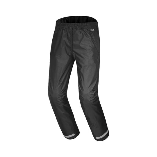 motorcycle pants macna spray laminated reflection rain rainwear travel pouch black touring adventure adv front