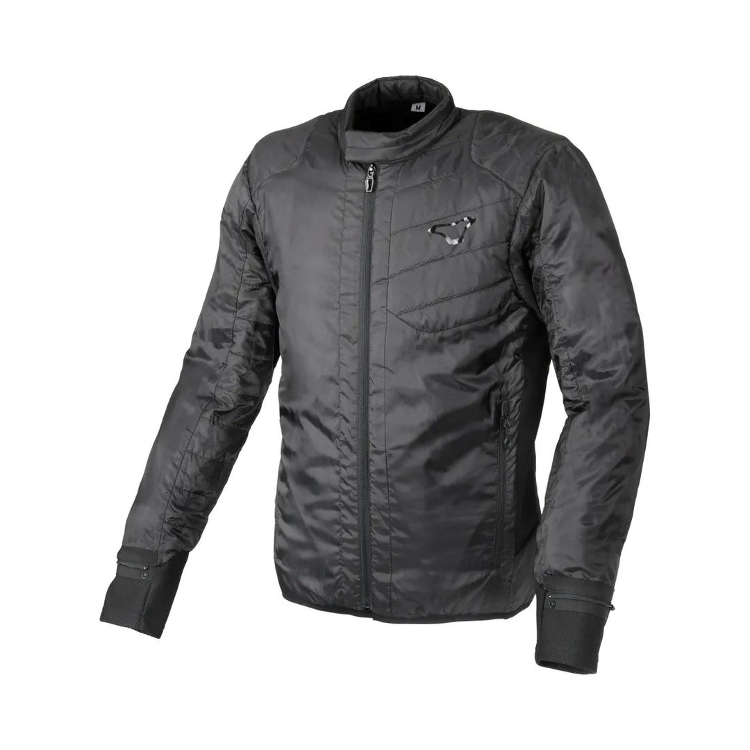 motorcycle jacket macna waterproof twinshell twin shell vents ventilation raintex laminated vision tech led light epg black touring adventure adv thermo front