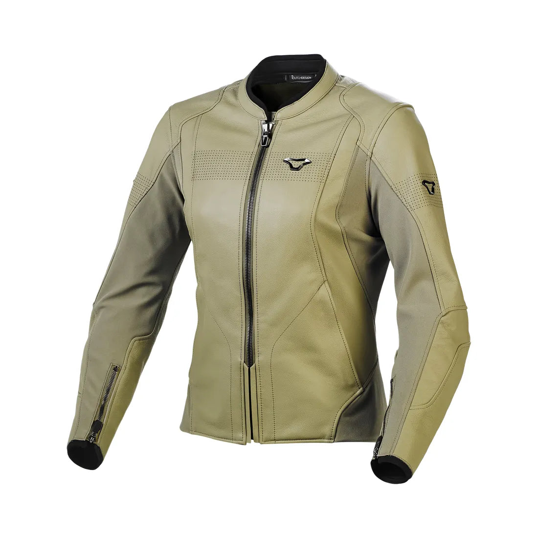 motorcycle jacket macna tequilla womens stretch panels summer risc cow leather beige touring adventure adv front