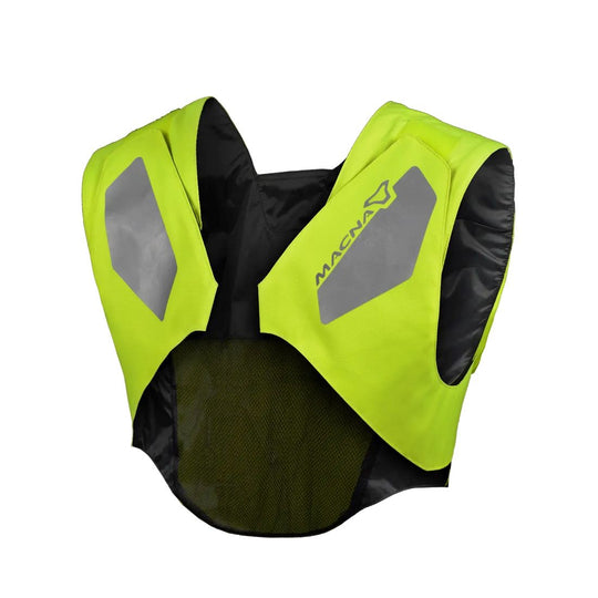 motorcycle vest macna vision tech vest led light prepared high visibility mesh reflective touring adventure adv front