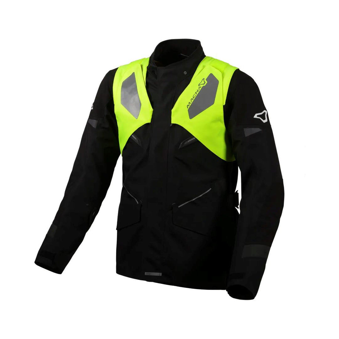 motorcycle vest macna vision tech vest led light prepared high visibility mesh reflective touring adventure adv front