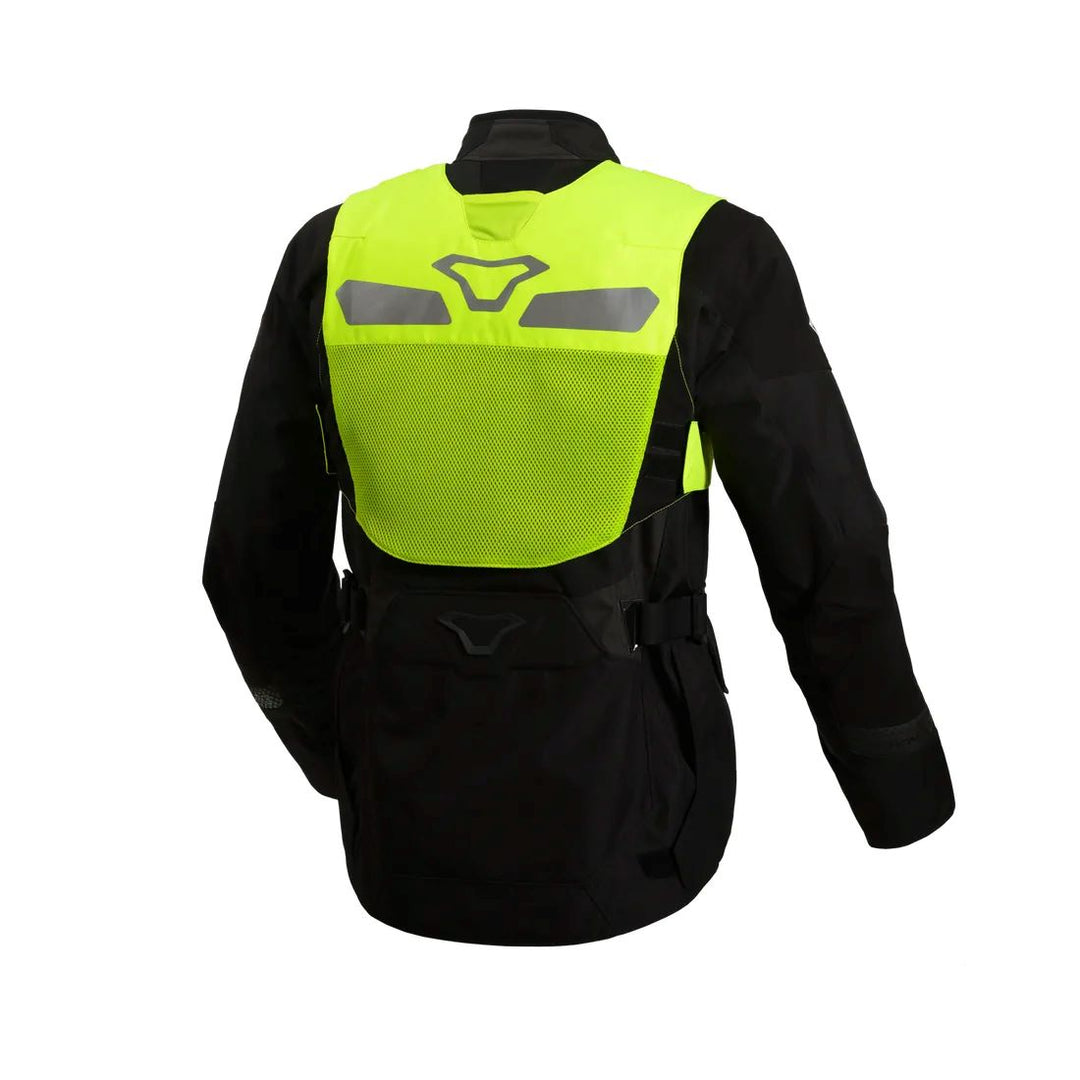 motorcycle vest macna vision tech vest led light prepared high visibility mesh reflective touring adventure adv back