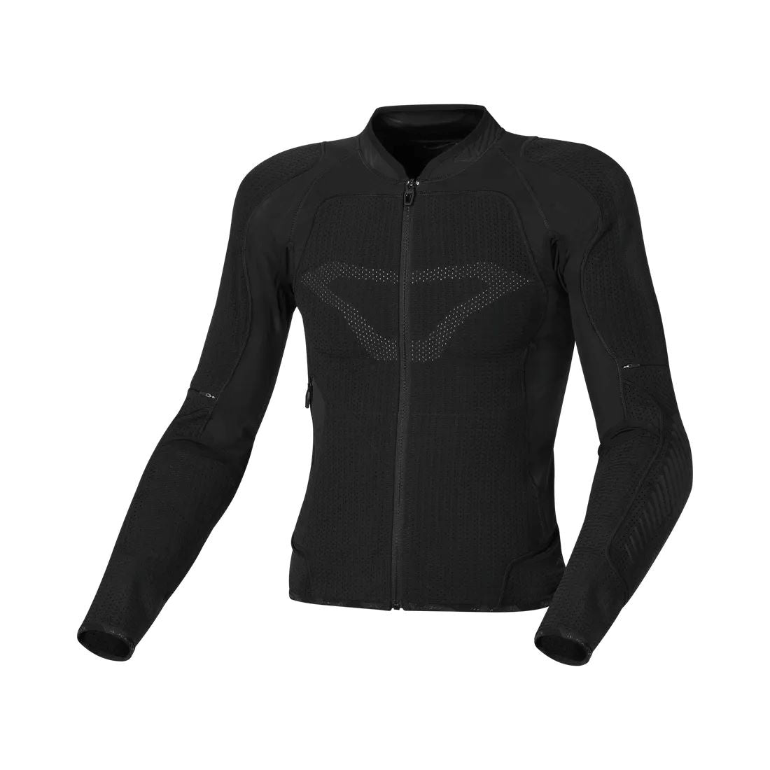 motorcycle jacket macna whizzer back shoulder elbow protection mesh panels chest protector casual urban black touring adventure adv front