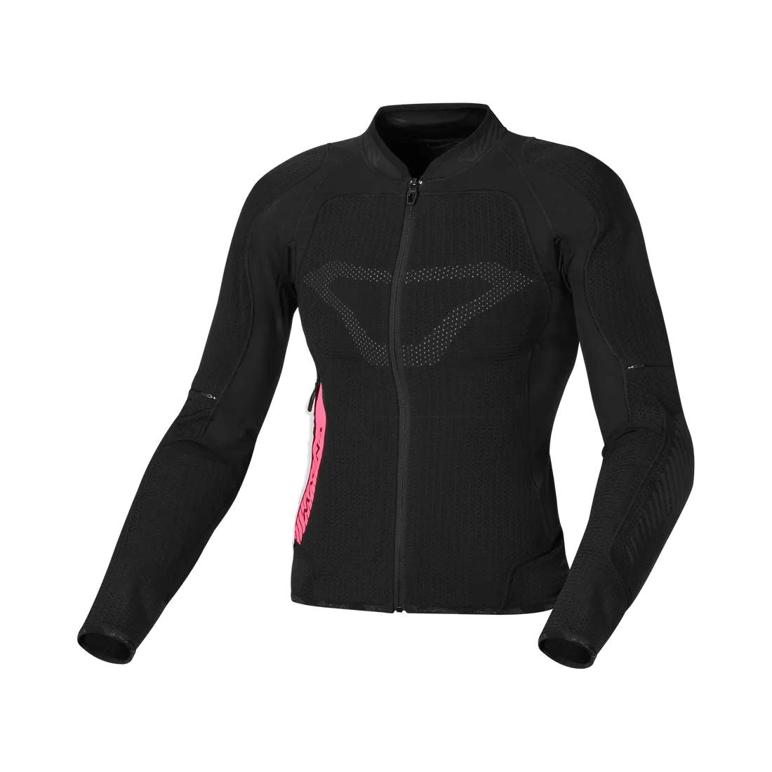 motorcycle jacket macna whizzer womens back shoulder elbow protection mesh panels chest protector casual urban black touring adventure adv front
